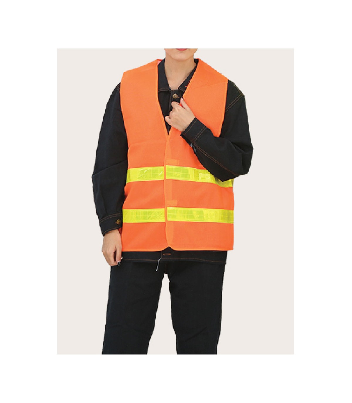 Buy Orange Mesh Safety Vest with yellow reflective strip, printing