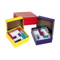 Heathrow Scientific Cryogenic Storage, Cardboard Vial Boxes, Assorted Colour (Blue, Red, Yellow)