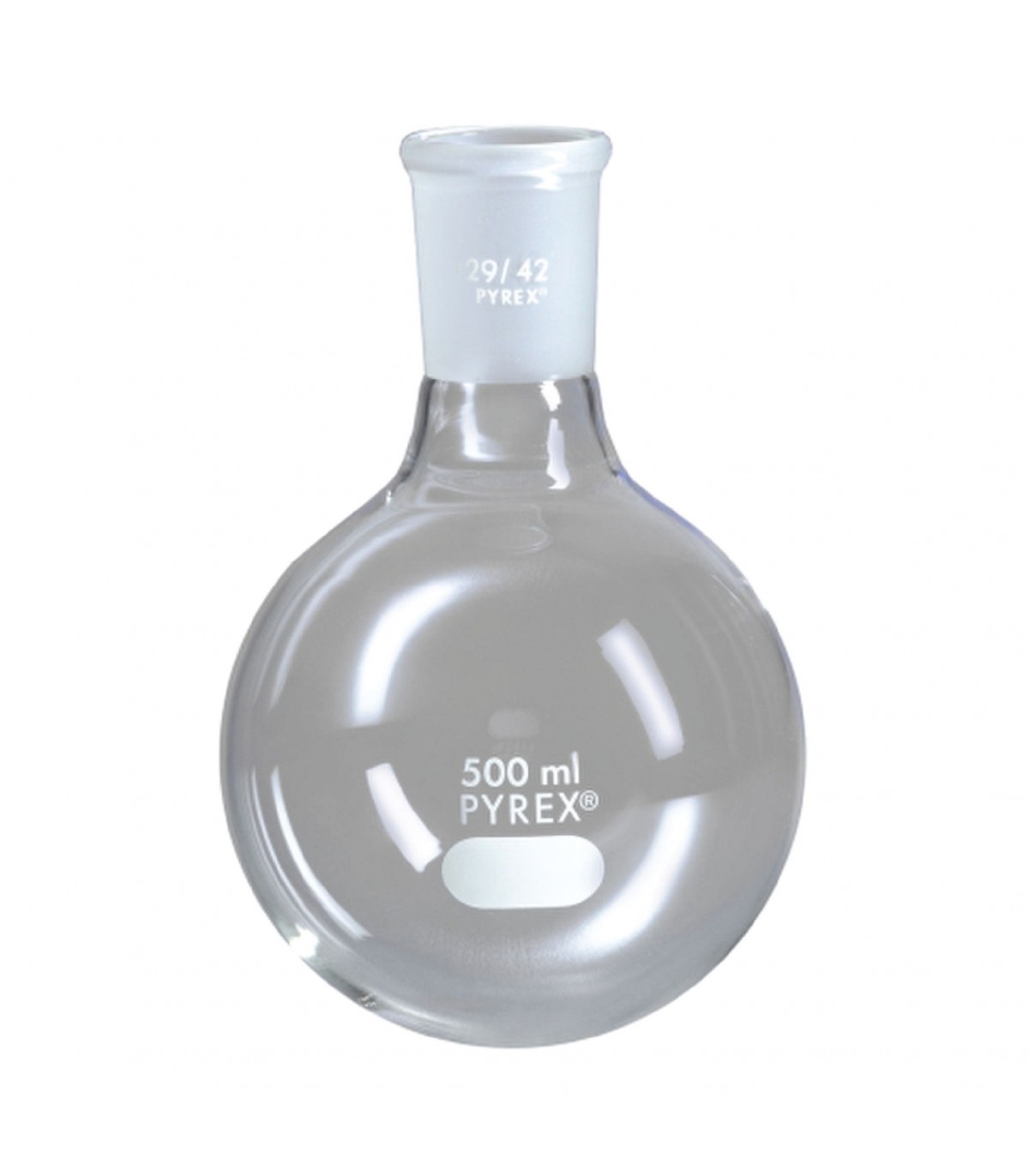 Corning Pyrex Borosilicate Glass Flat Bottom Boiling Flask, 250mL Capacity