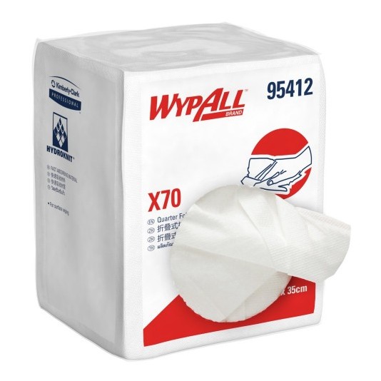 Kimberly Clark™ WYPALL X70 Quarter Fold Wipers, 28cm x 35cm