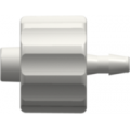 Male Luer Integral Lock Ring to 200 Series Barb, 1/16" (1.6 mm) ID Tubing, White Nylon
