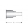 Sanitary Stainless Steel TE31 Short Concentric Reducer, 1-1/2" Clamp X 3/4" Weld, 316L