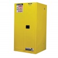 Justrite 60 Gallon, 2 Shelves, 2 Doors, Manual Close, Flammable Cabinet, Sure-Grip® EX, Yellow