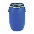 Plastic Drum Open Top, Blue with Black Cover