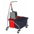 Berkshire™ Stainless Steel Flat Mop Wringer, Cart and Buckets
