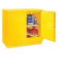 Undercounter Flammable Storage Cabinet - Manual Doors, Yellow, 22 Gallon