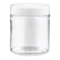 Straight - Sided Glass  Jars - 4 oz, White Plastic Lid