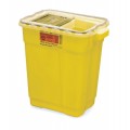 BD™ chemotherapy sharps collector, Yellow, Liquid absorbing pad, 64L